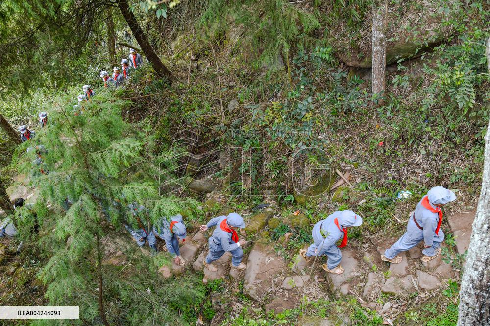 Pupils Participate Red Army Road Practice Activity