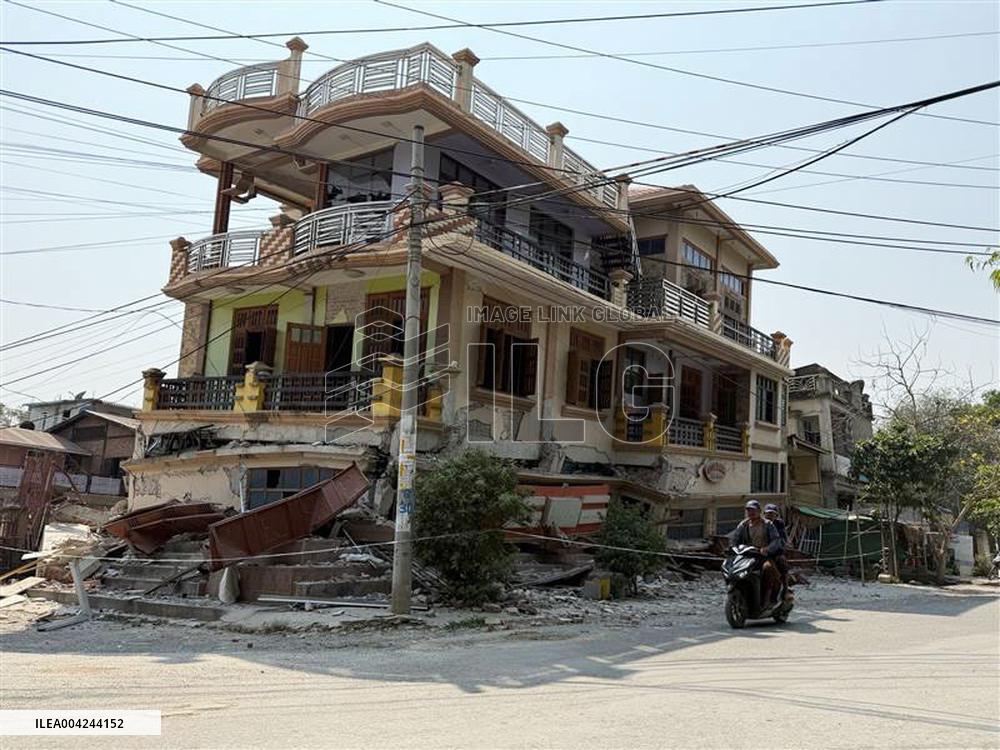Aftermath of strong earthquake in Myanmar