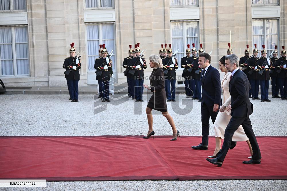 King And Queen Of Denmark Received At Elysee - Paris