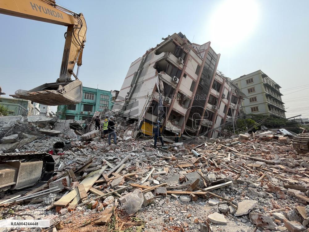 Rescue teams work in Mandalay - Myanmar