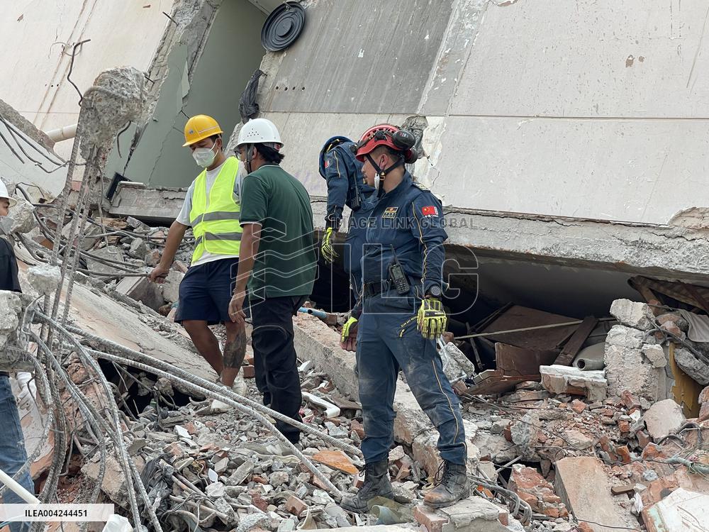 Rescue teams work in Mandalay - Myanmar