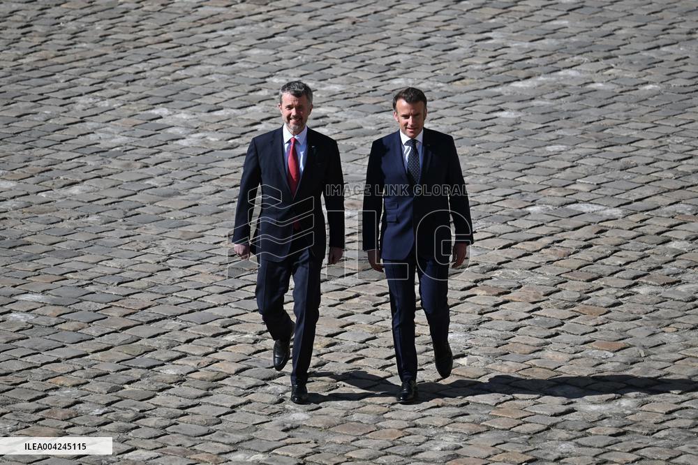 Welcome Ceremony For King Of Denmark At The Invalides - Paris