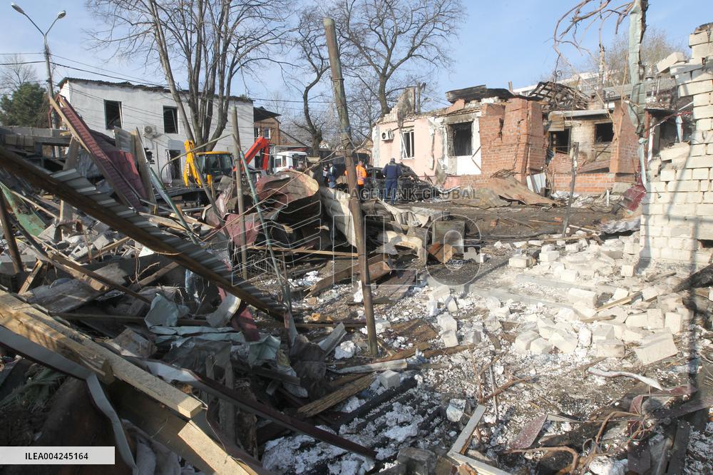 Russian drone attack on residential area in Dnipro