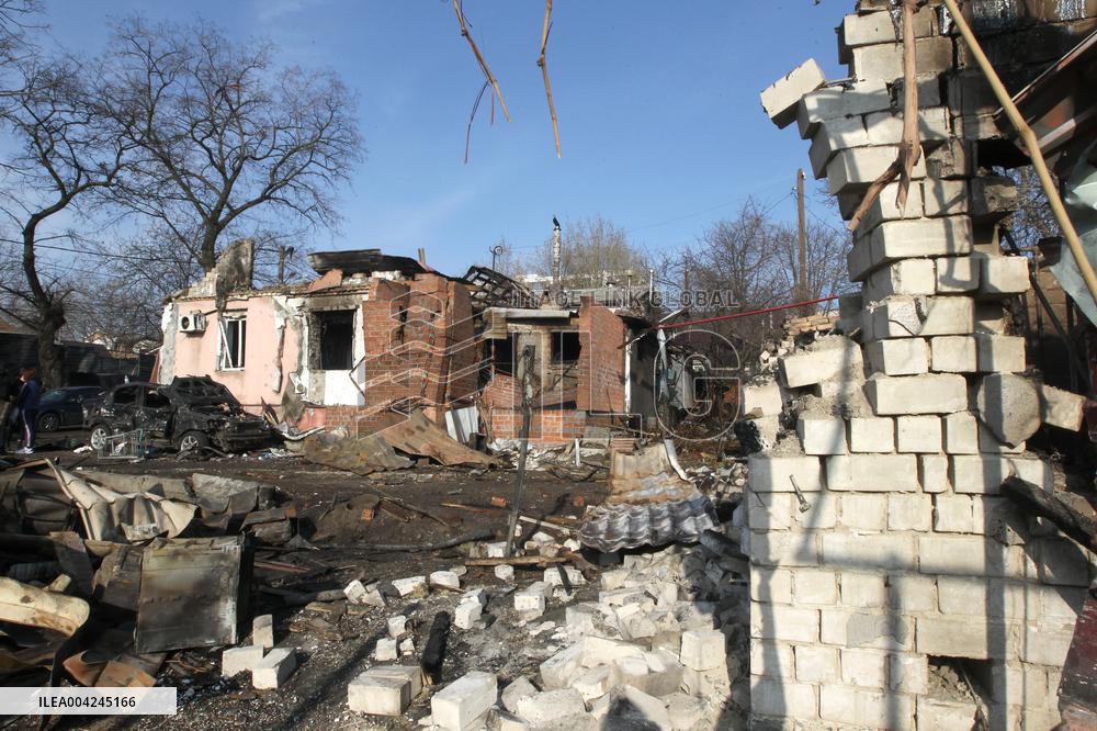 Russian drone attack on residential area in Dnipro