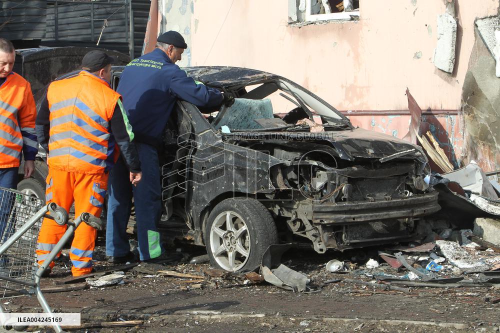 Russian drone attack on residential area in Dnipro