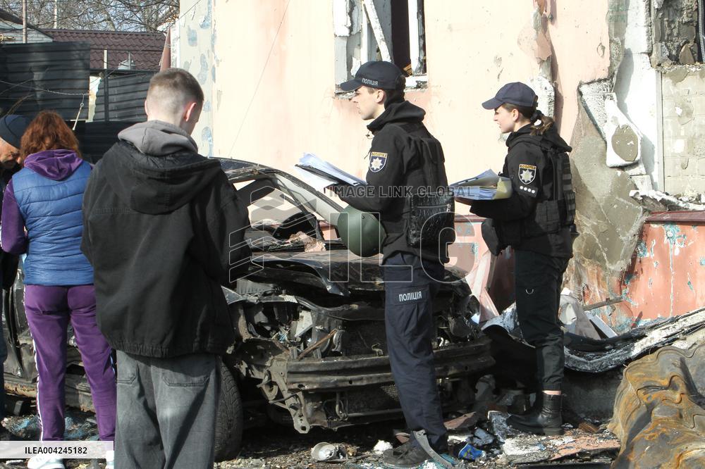 Russian drone attack on residential area in Dnipro