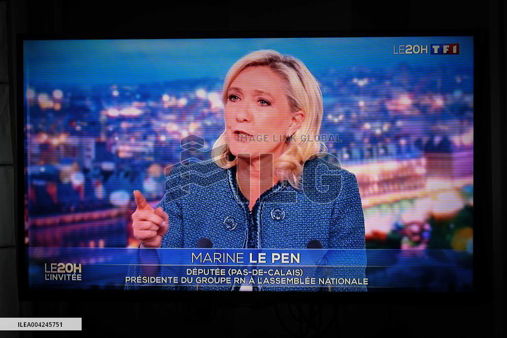 Marine Le Pen is the guest on TF1's after her political inegibility