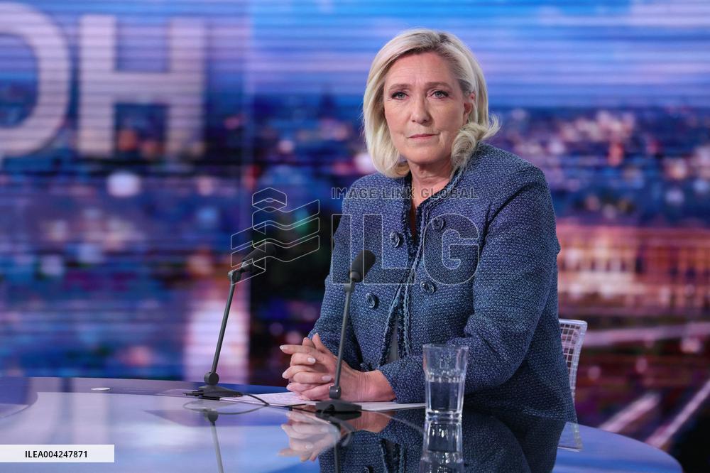 Marine Le Pen Interviewed On TF1 Channel - Boulogne