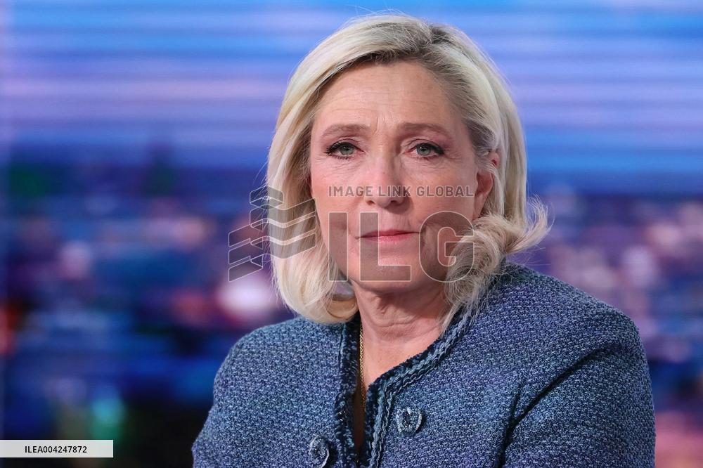Marine Le Pen Interviewed On TF1 Channel - Boulogne