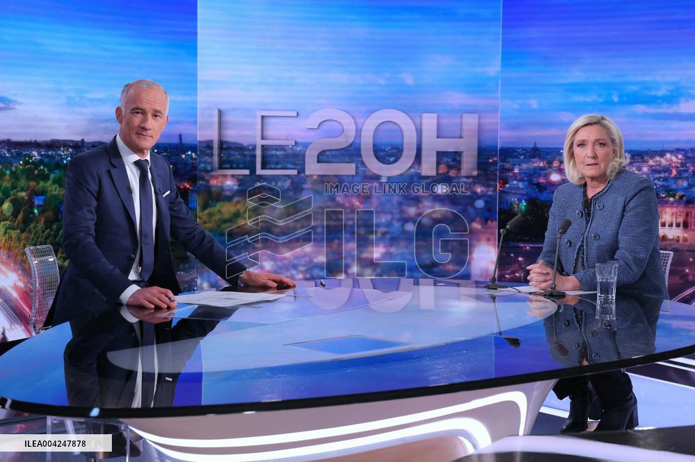 Marine Le Pen Interviewed On TF1 Channel - Boulogne