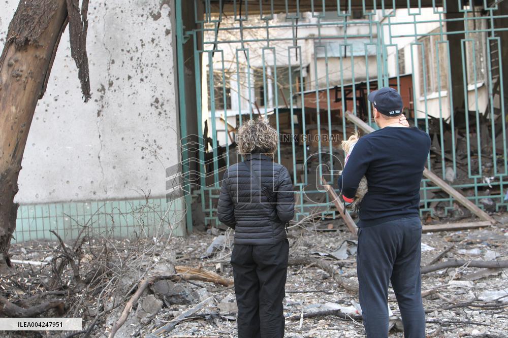 Aftermath of Russian drone strike on Dnipro