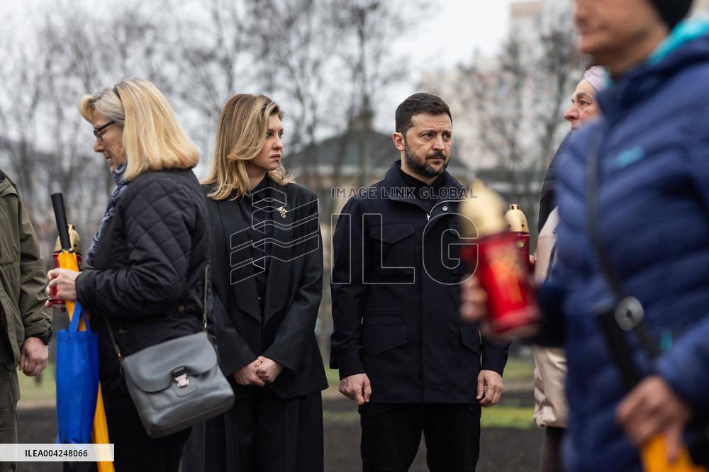 Volodymyr Zelensky and First Lady Commemorate Buchas Liberation Anniversary - Bucha