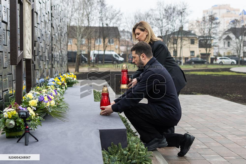 Volodymyr Zelensky and First Lady Commemorate Buchas Liberation Anniversary - Bucha