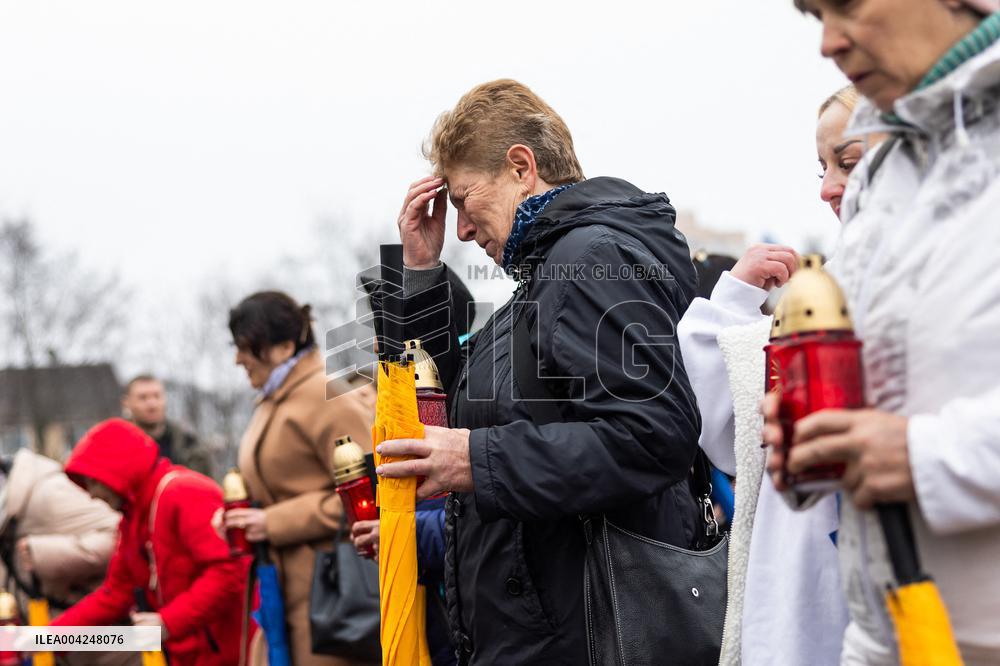 Volodymyr Zelensky and First Lady Commemorate Buchas Liberation Anniversary - Bucha
