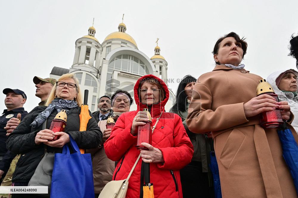 Volodymyr Zelensky and First Lady Commemorate Buchas Liberation Anniversary - Bucha