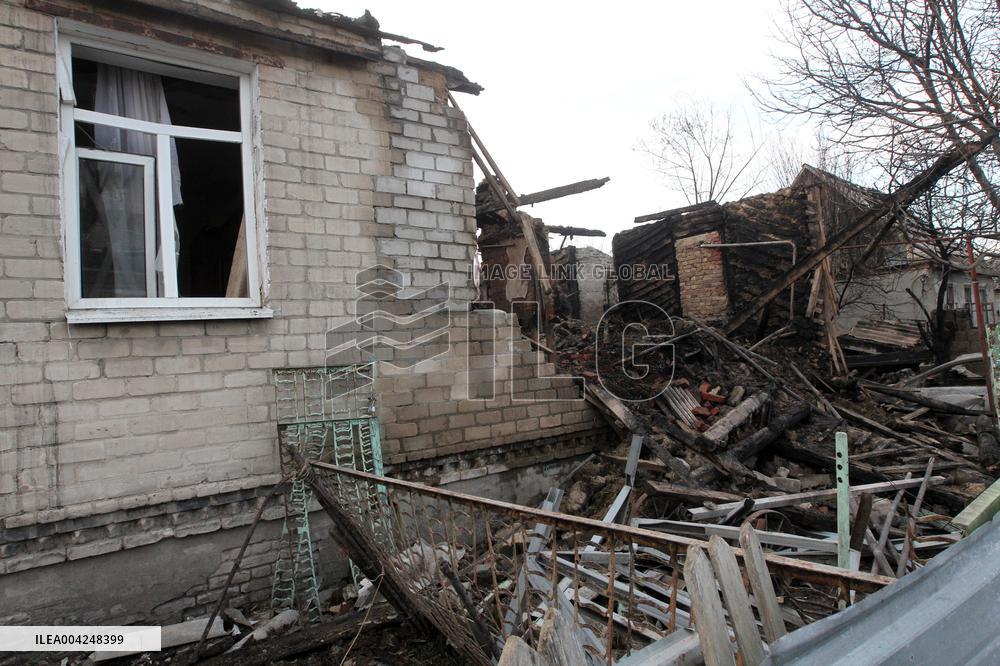 Destruction in residential area in Dnipro after Russian drone attack