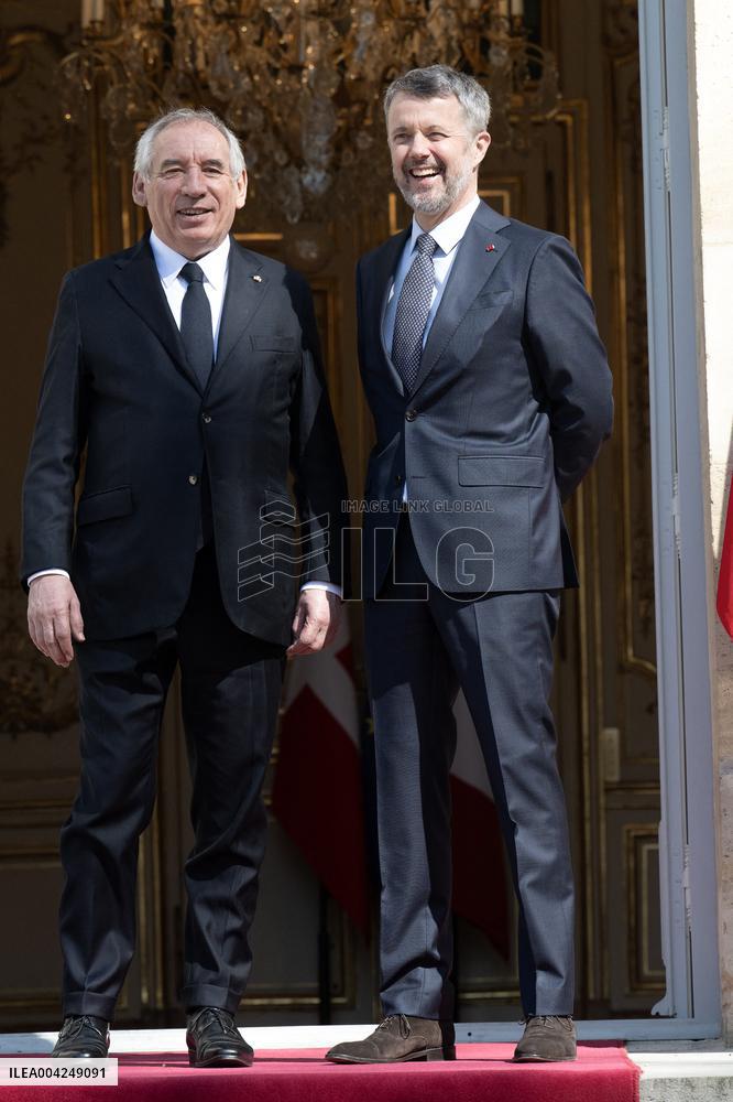 King Of Denmark Received By Francois Bayrou - Paris