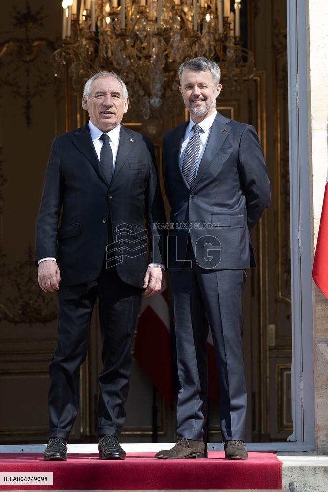 King Of Denmark Received By Francois Bayrou - Paris