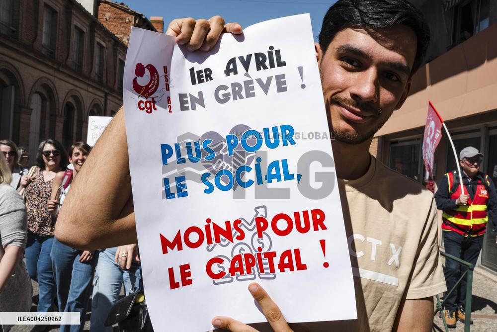Social Sector Workers Demonstrate - Montauban