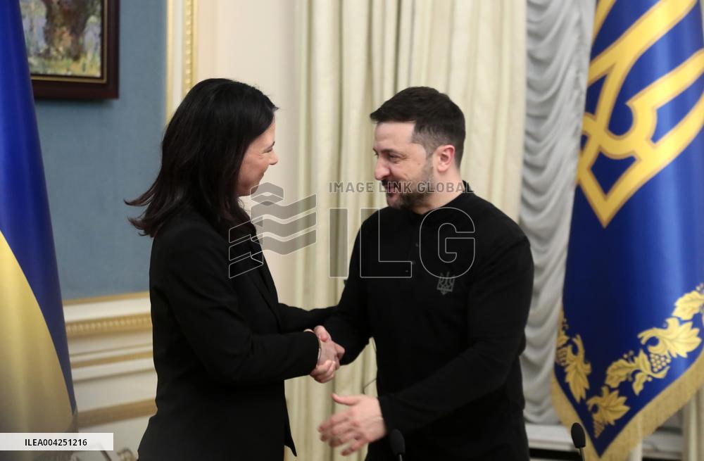 Joint briefing of Volodymyr Zelenskyy and Annalena Baerbock in Kyiv