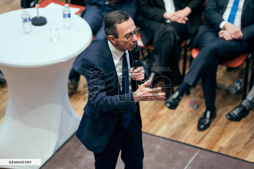 Bruno Retailleau meeting for the presidency of the Les Republicans group - Paris AJ