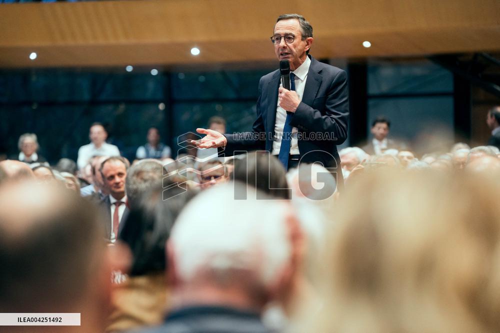 Bruno Retailleau meeting for the presidency of the Les Republicans group - Paris AJ