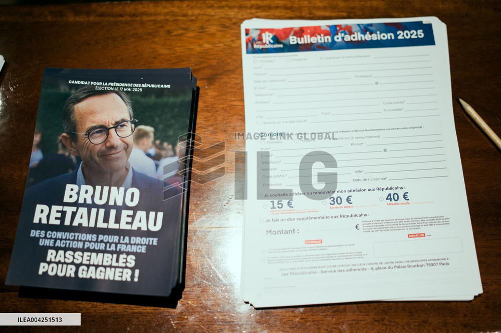 Bruno Retailleau meeting for the presidency of the Les Republicans group - Paris AJ