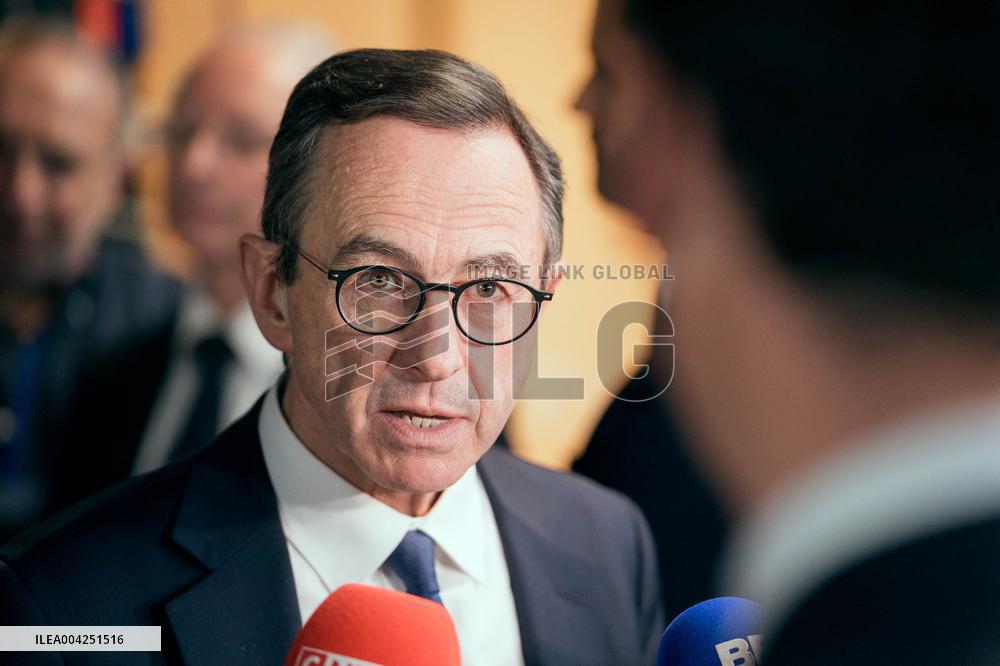 Bruno Retailleau meeting for the presidency of the Les Republicans group - Paris AJ