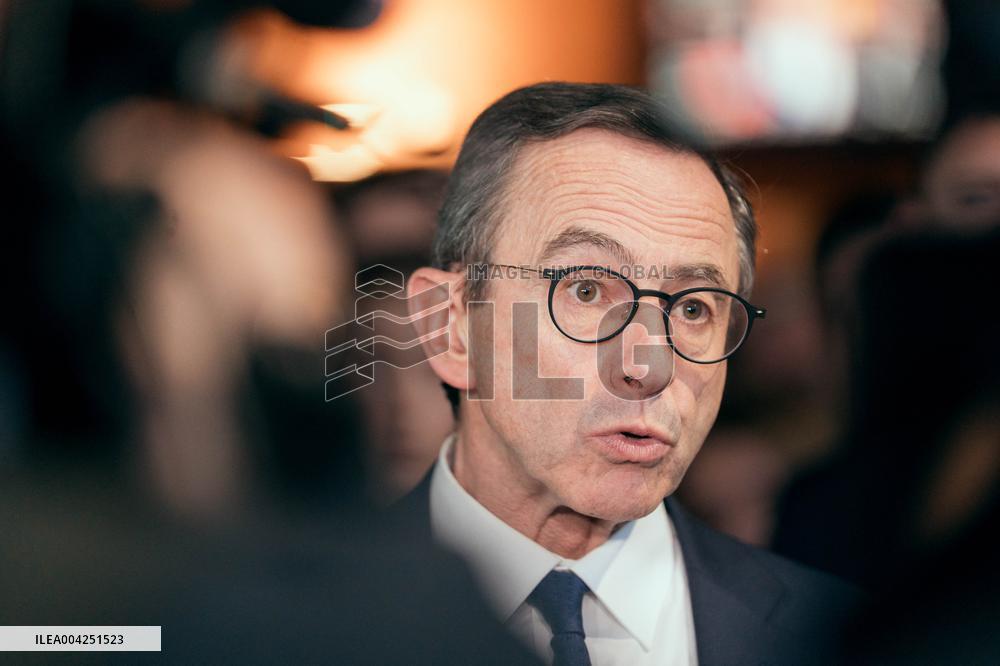 Bruno Retailleau meeting for the presidency of the Les Republicans group - Paris AJ