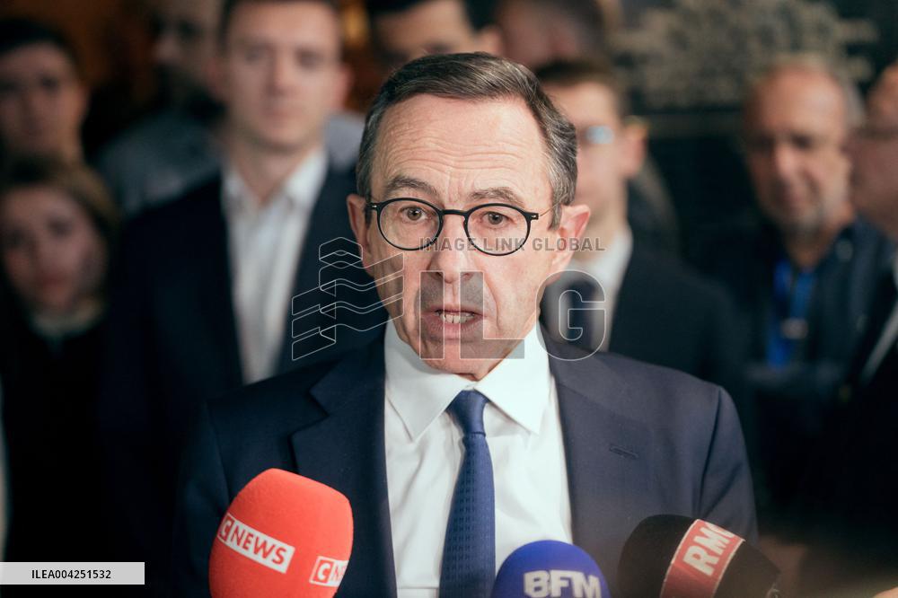 Bruno Retailleau meeting for the presidency of the Les Republicans group - Paris AJ