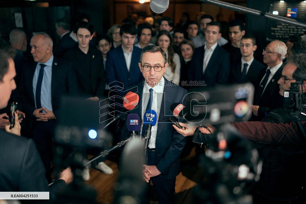 Bruno Retailleau meeting for the presidency of the Les Republicans group - Paris AJ