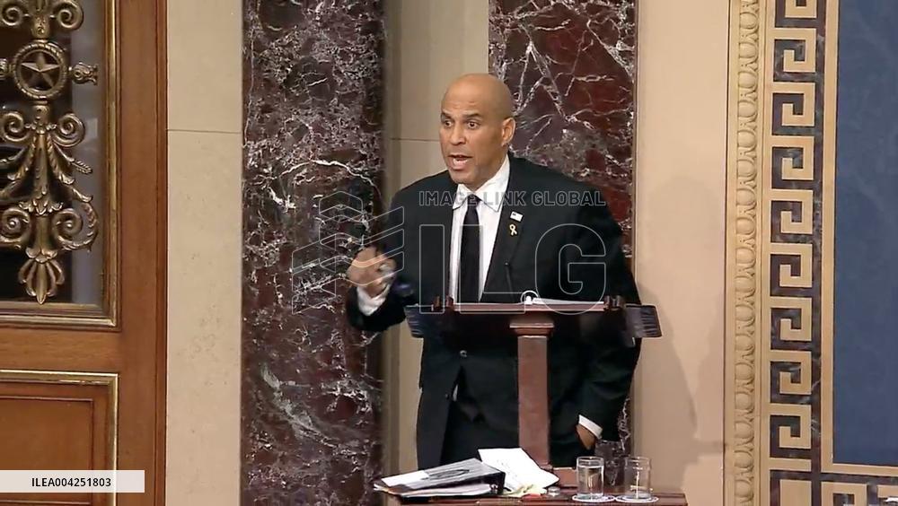 US Senator Cory Booker Marathon Speech