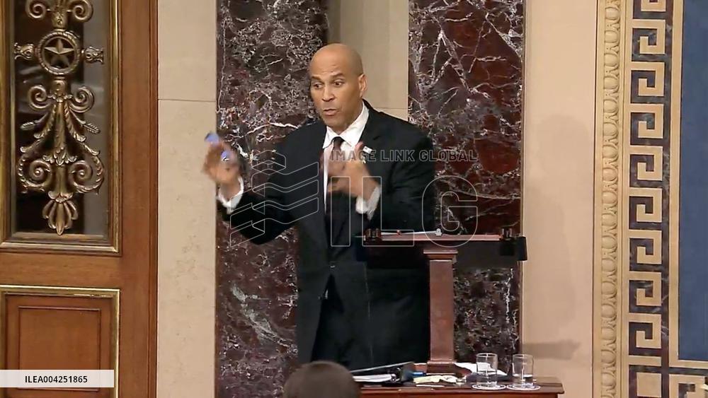 US Senator Cory Booker Marathon Speech