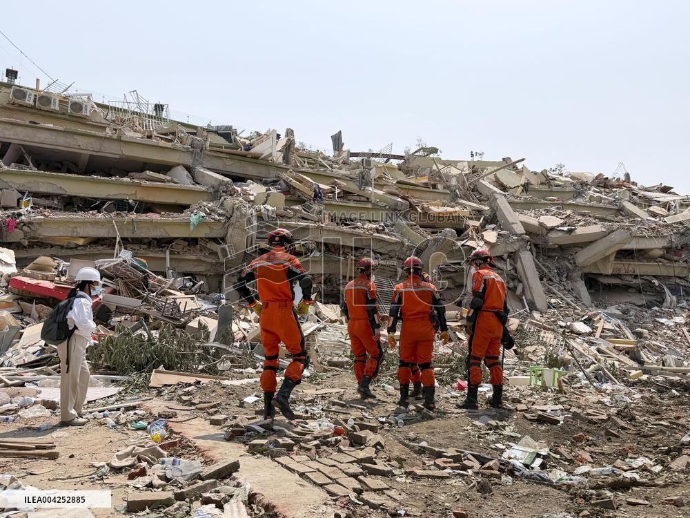 Aftermath of strong earthquake in Myanmar