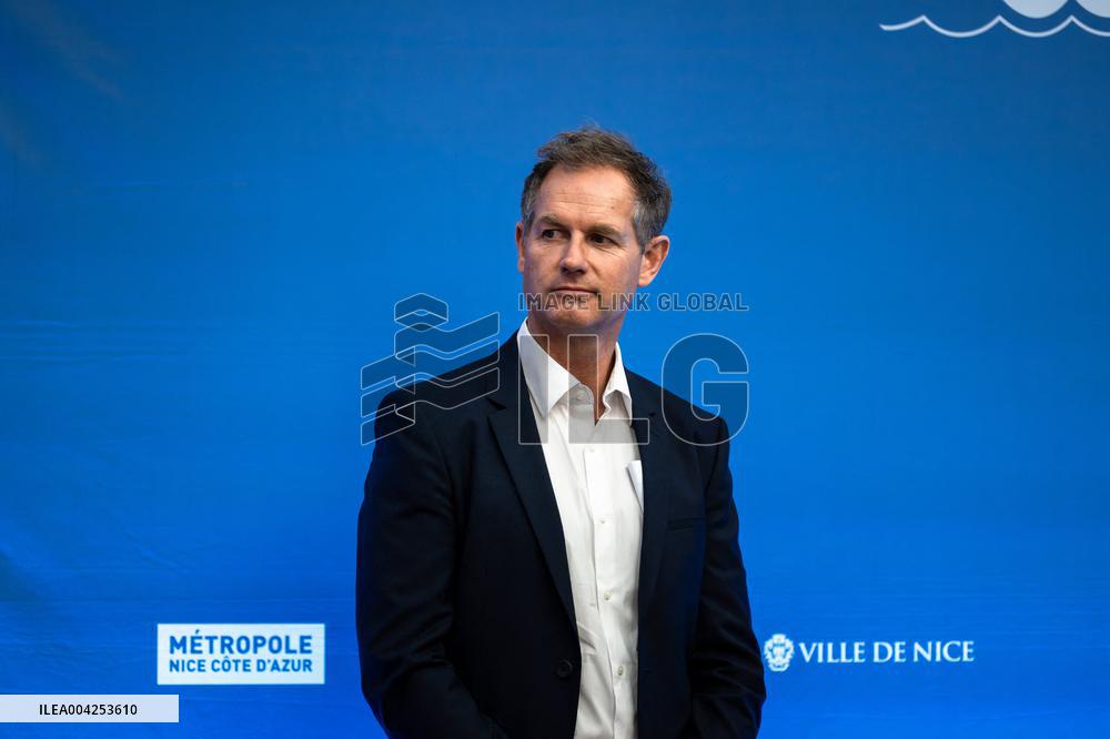 Edgar Grospiron at Nice Town Hall for 2030 Winter Olympics