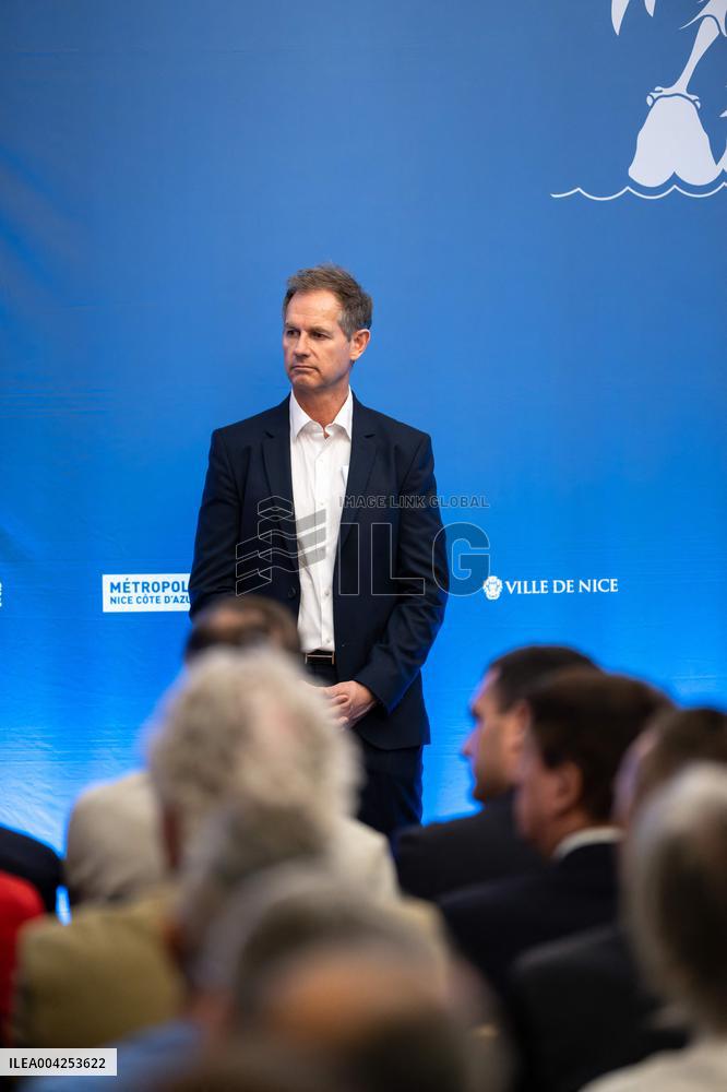 Edgar Grospiron at Nice Town Hall for 2030 Winter Olympics