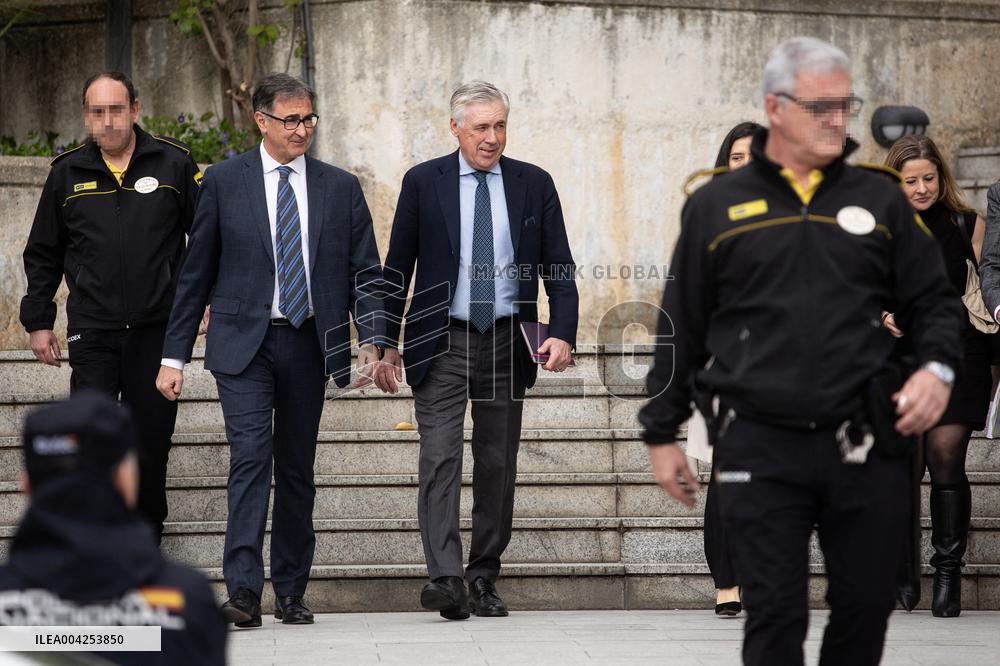 Carlo Ancelotti At Tax Fraud Trial - Madrid