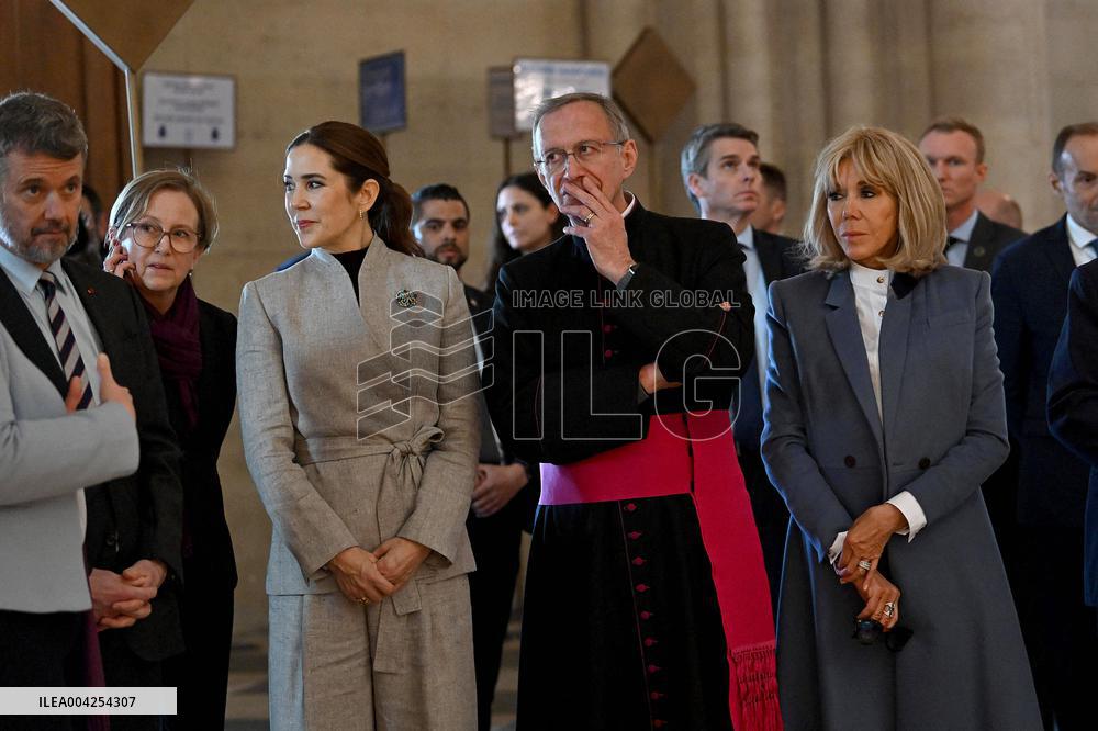 Danish Royal Couple Visits Notre Dame Cathedral - Paris