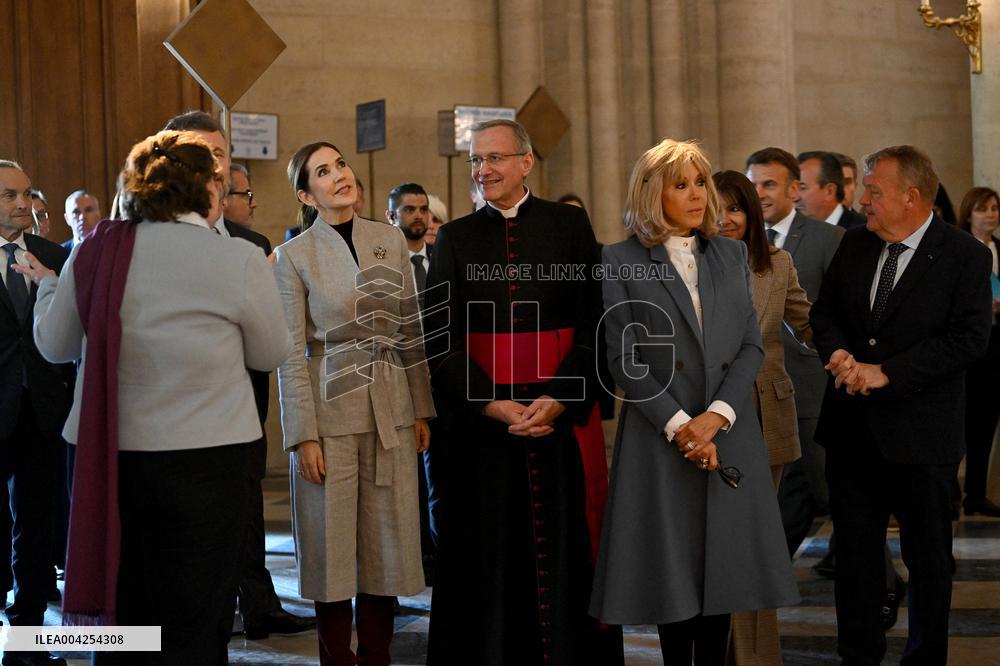 Danish Royal Couple Visits Notre Dame Cathedral - Paris