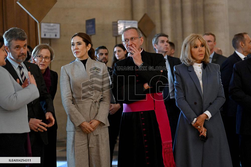 Danish Royal Couple Visits Notre Dame Cathedral - Paris