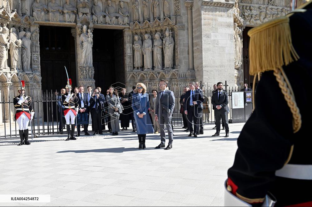 Danish Royal Couple Visits Notre Dame Cathedral - Paris
