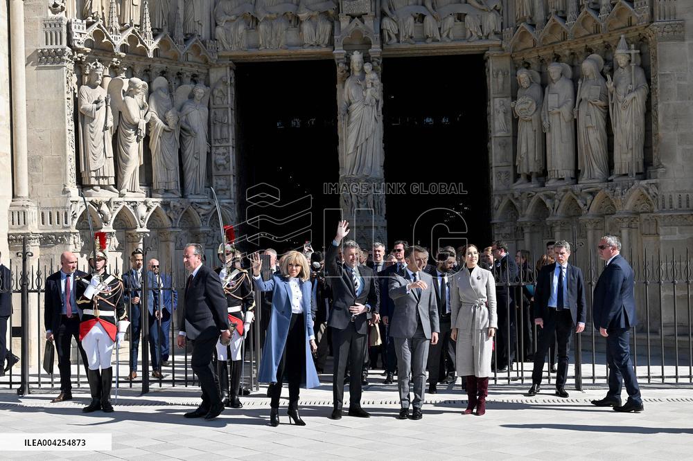 Danish Royal Couple Visits Notre Dame Cathedral - Paris