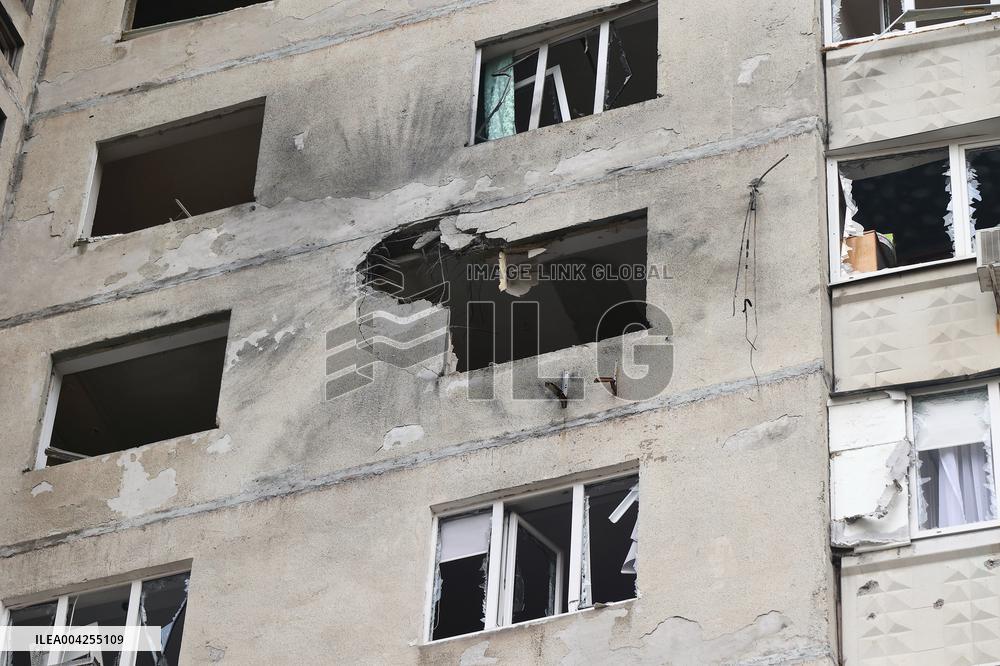 Russian drone hits high-rise building in Kharkiv