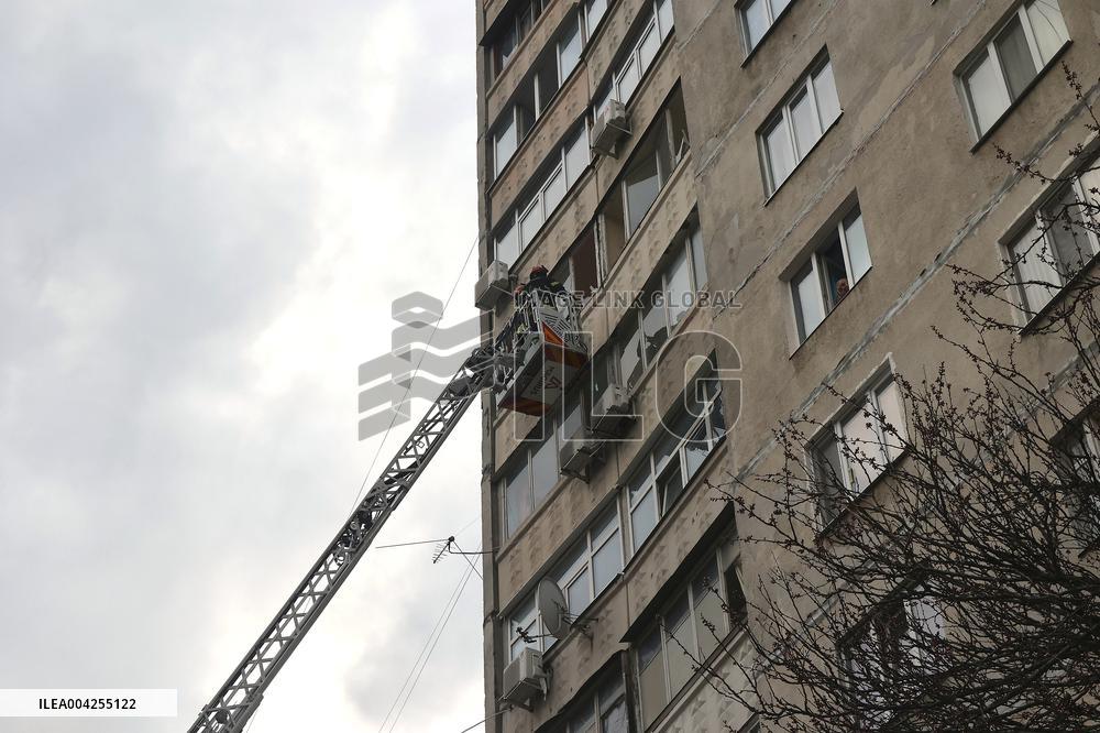 Russian drone hits high-rise building in Kharkiv