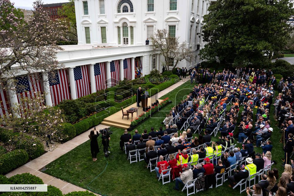 President Trump Announces New Tariffs In Rose Garden Speech