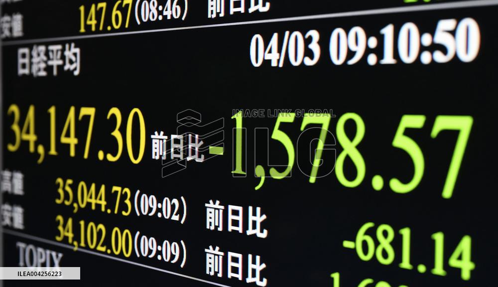 Tokyo stocks plunge