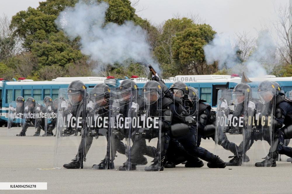 Riot police unit training