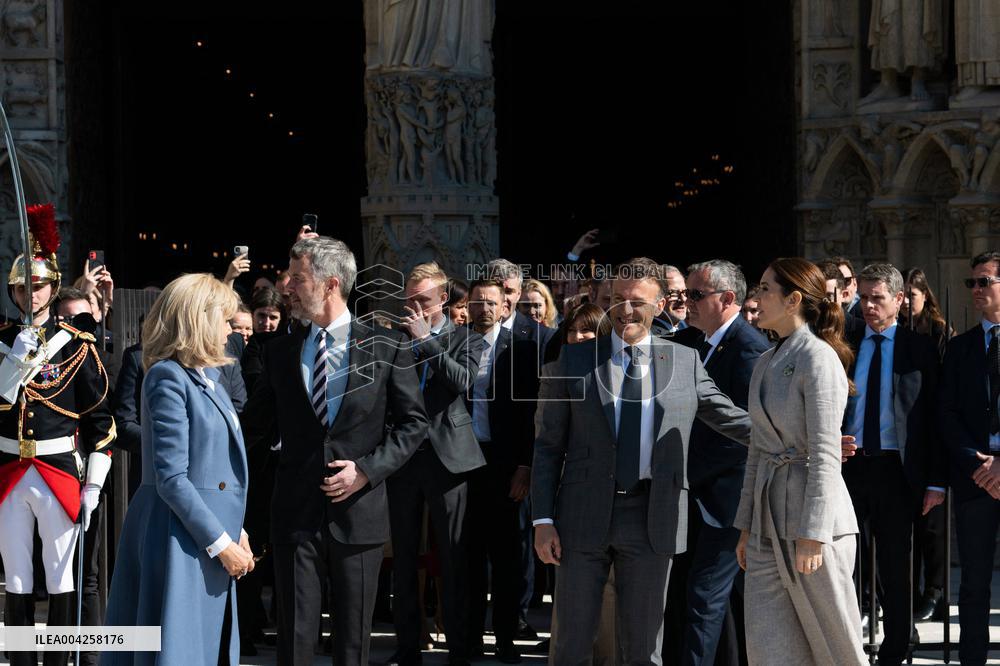 Danish Royal Couple Visits Notre Dame Cathedral - Paris