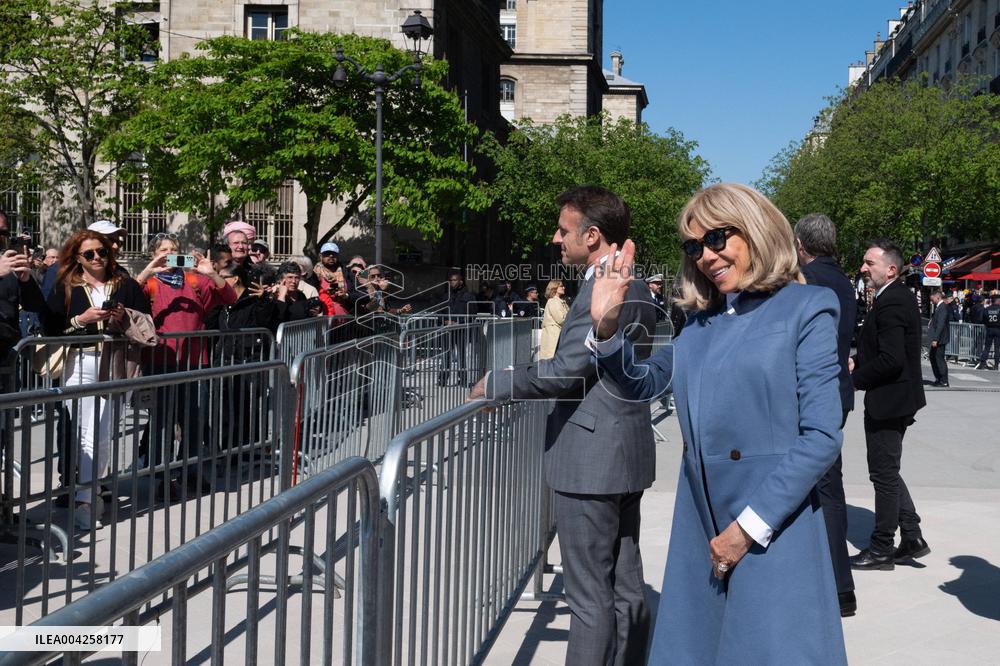 Danish Royal Couple Visits Notre Dame Cathedral - Paris