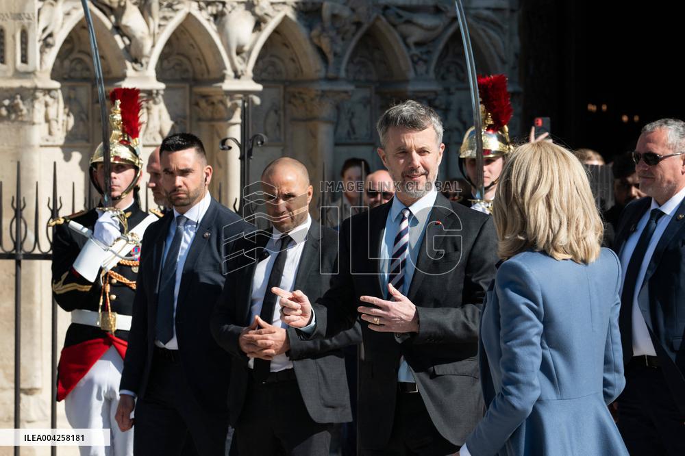 Danish Royal Couple Visits Notre Dame Cathedral - Paris